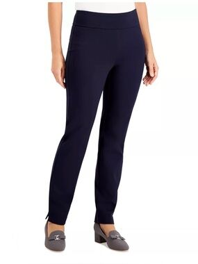 Charter Club Navy Straight-Leg Trousers